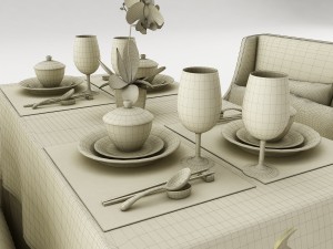 dining table set30 3D मॉडल