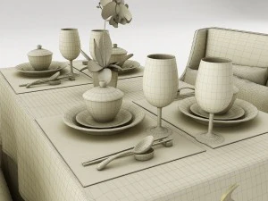 dining table set30 3D Model