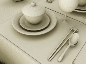 dining table set30 3D मॉडल