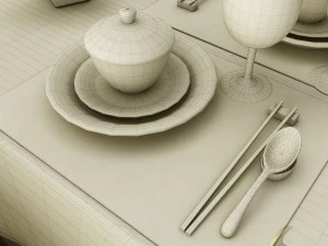dining table set30 3D Model
