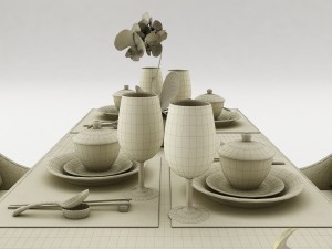 dining table set30 3D मॉडल