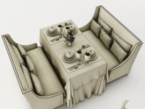 dining table set30 3D मॉडल