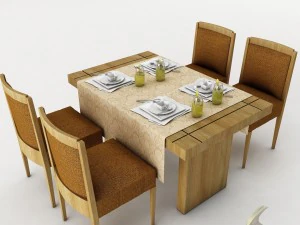 set tavolo da pranzo 32 Modello 3D