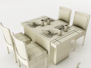 dining table set 32 3Dモデル