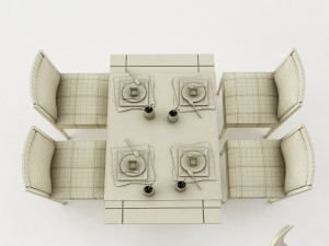 dining table set 32 3Dモデル