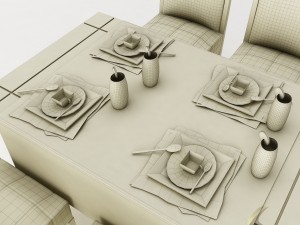dining table set 32 3Dモデル