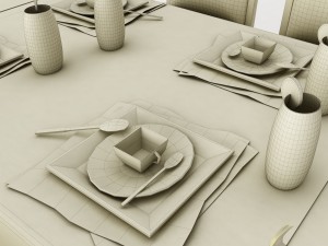 dining table set 32 3Dモデル