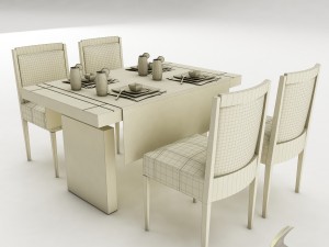 dining table set 32 3Dモデル