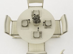 dining table set 33 Modelo 3D