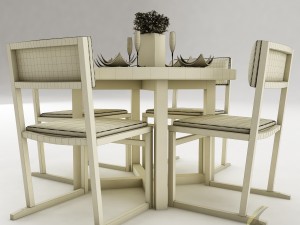 dining table set 33 Modelo 3D