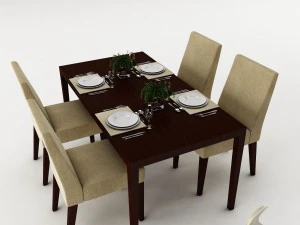 ダイニングテーブルセット 34 3Dモデル