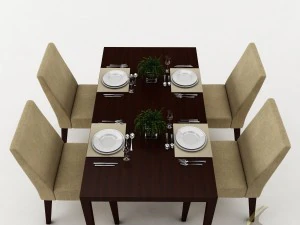 dining table set 34 3D Model