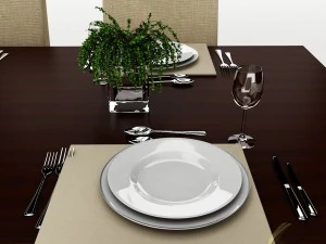 dining table set 34 3D Model