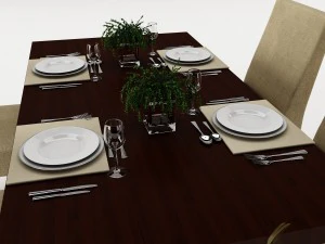 dining table set 34 3D Model