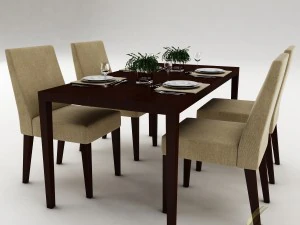 dining table set 34 3D Model