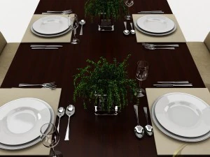 dining table set 34 3D Model