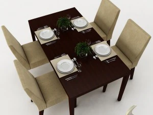 dining table set 34 3D Model