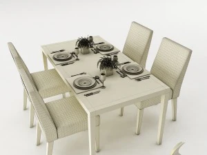 dining table set 34 3D Model