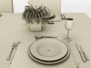 dining table set 34 3D Model