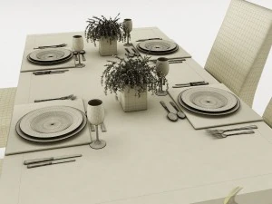 dining table set 34 3D Model