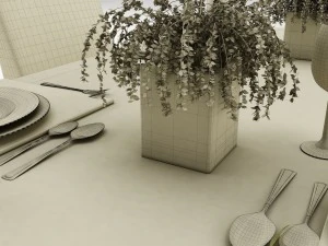 dining table set 34 3D Model