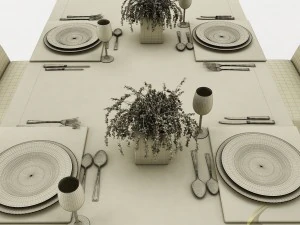 dining table set 34 3D Model