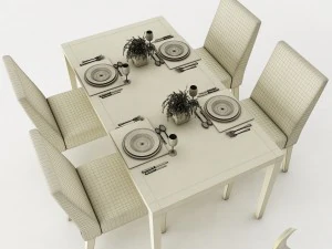 dining table set 34 3D Model