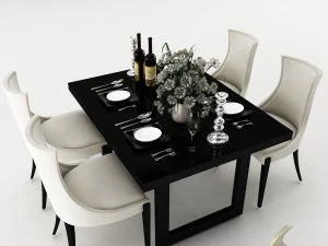 set tavolo da pranzo 35 Modello 3D