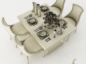 dining table set 35 Modelo 3D