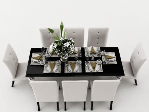 dining table set 36 3D Modell