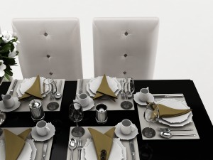 dining table set 36 3D Modell