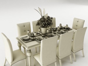 dining table set 36 3D Modell