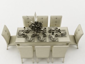 dining table set 36 3D Modell