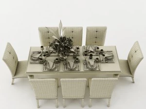 dining table set 36 3D Model