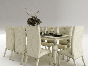 dining table set 36 3D Modell