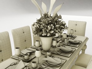 dining table set 36 3D Modell