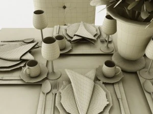 dining table set 36 3D Model