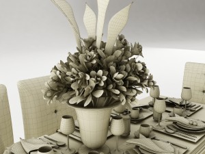 dining table set 36 3D Modell