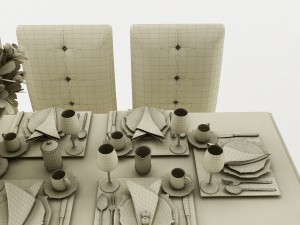 dining table set 36 3D Modell