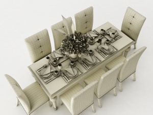 dining table set 36 3D Modell