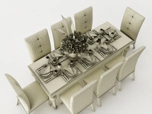 dining table set 36 3D Model