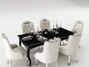 set tavolo da pranzo 37 Modello 3D