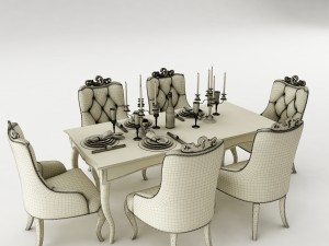 dining table set 37 3D Model