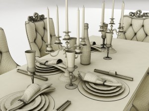 dining table set 37 3D Model