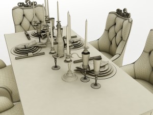 dining table set 37 3D Model