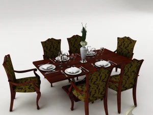 juego de mesa de comedor 38 Modelo 3D