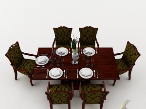 dining table set 38 3D-Modell