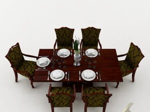 dining table set 38 3D Model