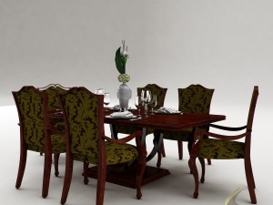 dining table set 38 3D-Modell