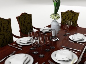 dining table set 38 3D-Modell